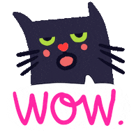 Cat Wow Sticker by Eledraws (Eleonore Bem)