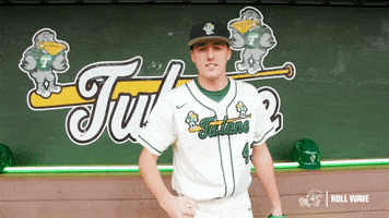 College Baseball Adam GIF by GreenWave