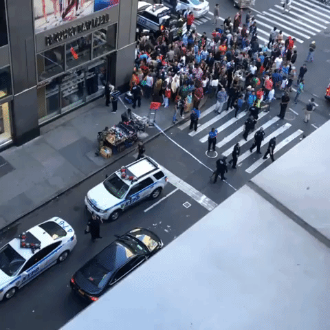 Emergency Services Respond to Meat Cleaver Attack on NYPD Officers