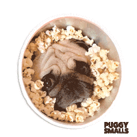 thepuggysmalls netflix chill popcorn pug Sticker