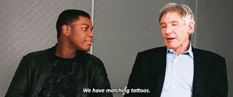 harrison ford matching tattoos GIF