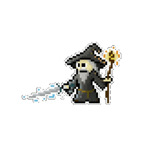 kr0n22 giphygifmaker pixel border gandalf Sticker