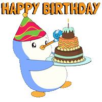 Celebrate Happy Birthday Sticker by Pudgy Penguins
