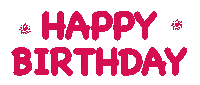 Happy Birthday Hearts Sticker