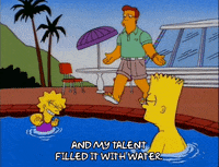 bart simpson swimming GIF