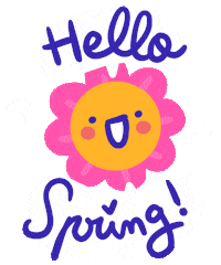 Pink Hello Sticker by Eledraws (Eleonore Bem)
