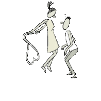 Couple Jumping Sticker by Yuval Robichek