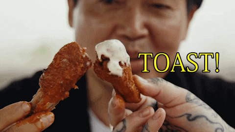Chicken Wings Cheers GIF by Dead Set on Life