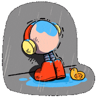 Sad Rain Sticker by VEQuestor