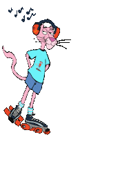 Skating Pink Panther Sticker