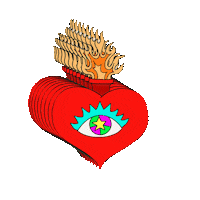 Ephemera love heart eye ephemera Sticker