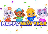 Happy New Year Party Sticker by Lucas and Friends by RV AppStudios