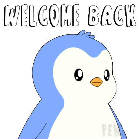 Welcome Back Penguin Sticker by Pudgy Penguins