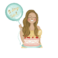 Birthday Girl Sticker by Carol Fernandes