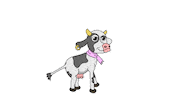 mokeystudio fun run cow correr Sticker