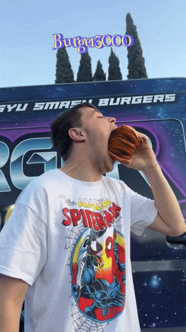 Burger3000 hungry eating burger bite GIF