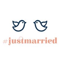 Just Married Newlyweds Sticker by Polka Dot Wedding