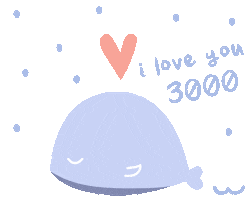 alittlesomethingstudio love whale i love you 3000 alittlesomething Sticker