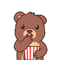 Teddy Bear Popcorn Sticker by BEARISH