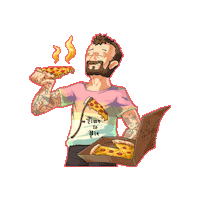 Geoff Ramsey Pizza Sticker by Rooster Teeth