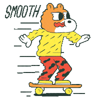 artbypablo bear skate smooth bypablo Sticker