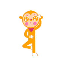 nanaiicl kawaii yoga monkey mono Sticker