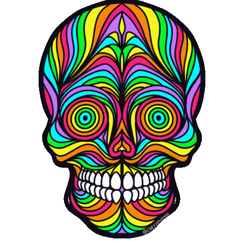 chrisdudaxd rainbow neon skull chrisduda Sticker