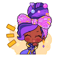 SparklesMagicalMarket laugh laughing gold purple Sticker