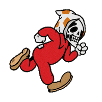 ignatevink party run neon skull Sticker