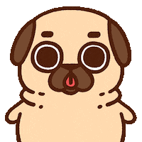 Bow Thank You Sticker by Puglie Pug