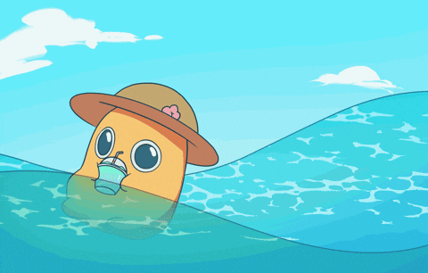 Floating Summer Vacation GIF by Sad Nuggie