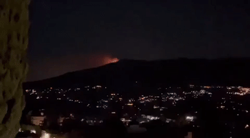 Wildfire Burns Into the Night in Mijas, Spain