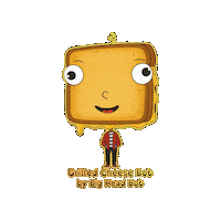 Cheese Melting Sticker by BigHeadBob.com