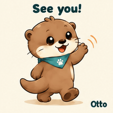 See You! A Happy Goodbye from Otto the Otter