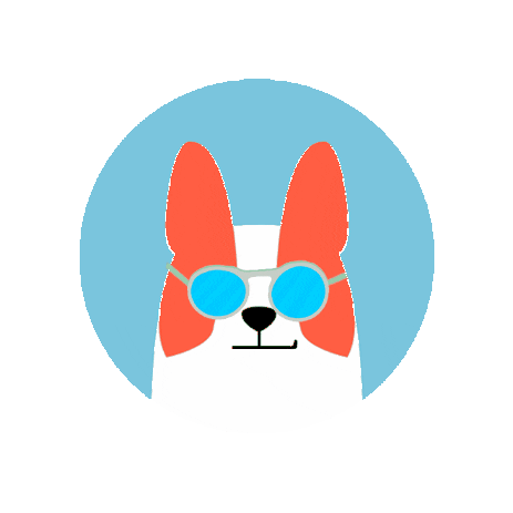 CorgeeSoftware dog cool pet glasses Sticker