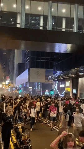 Nightclub Neighborhood Empties After Hong Kong Police Fire Tear Gas