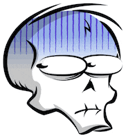 bonnyzed skull zombie fear cringe Sticker