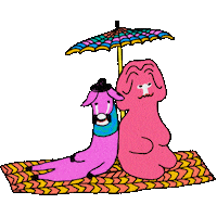 panikaxyz beach cuddle sunbathe lustrfestival Sticker