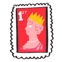 Postsnailpress thumbsup stamp snail envelope Sticker