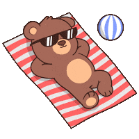Sunbathing Teddy Bear Sticker by BEARISH