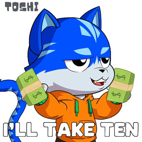 Excited Yes Please Sticker by Toshithecat