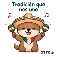 Fiesta Sombrero Sticker by Otto the Otter by GleeSpace
