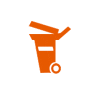 Wielemakerbv trash oranje garbage can garbage bin Sticker
