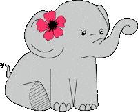 Flower Elephant Sticker