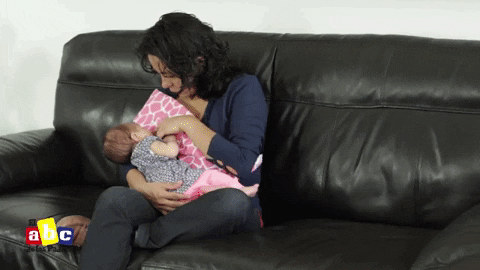 giphygifmaker love mom newborn breastfeed GIF