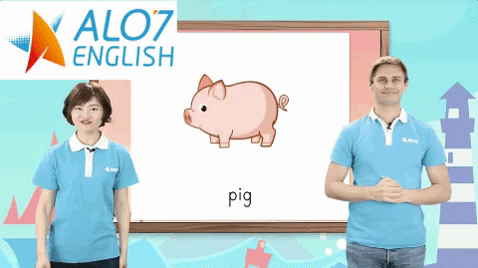 pig alo7 english GIF by ALO7.com