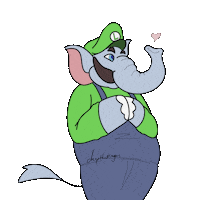 ChipTheDragon luigi chipthedragon mariowonder elephantluigi Sticker