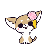 Dog Flower Sticker