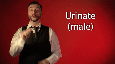 urinate sign language GIF by Sign with Robert