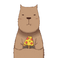 Pizza Eating Sticker by yomoyeah